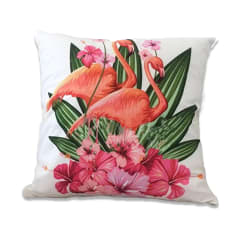 COJIN DECORATIVO ESTAMPADO PLANTAS/FLAMENCO COLORES SURTIDOS 43X43CM | 6 UNID