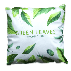 COJIN DECORATIVO ESTAMPADO HOJAS GREEN LEAVES 43X43CM | 6 UNID