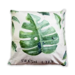 COJIN DECORATIVO ESTAMPADO HOJAS FRESH LIFE 43X43CM | 6 UNID