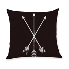 COJIN DECORATIVO ESTAMPADO NEGRO FLECHAS  43X43CM | 6 UNID