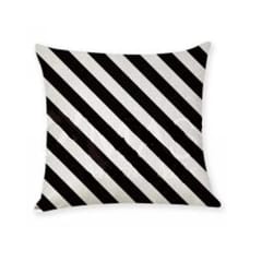 COJIN DECORATIVO ESTAMPADO FRANJAS NEGRO/BLANCO 43X43CM | 6 UNID