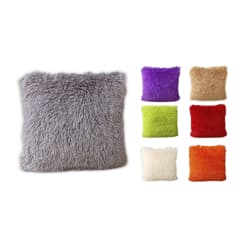 COJIN DECORATIVO PELUDO LISO 43X43CM | 6 UNID