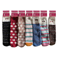 CALCETINES DE MUJER PLUMADA DISEÑO BORDADO | 12 UNID