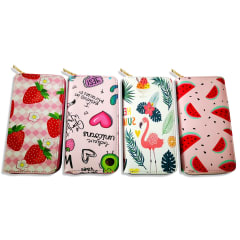 BILLETERA MUJER 19X10CM DISEÑOS COLORIDOS