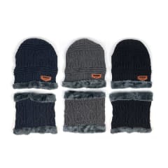 GORRO DE NIÑO CON CUELLO LISO DOBLE CAPA 17X17CM 17X15CM | 12 UNID