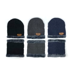 GORRO DE NIÑO CON CUELLO DOBLE CAPA PLUSH 17X18CM | 12 UNID