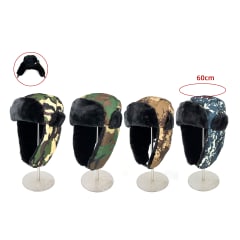 GORRO HOMBRE DISEÑO AVIADOR PLUSH CAMUFLAJE  60CM | 12 UNID