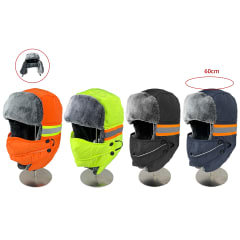 GORRO TIPO AVIADOR FLUORESCENTE BICOLOR 60CM| 12 UNID