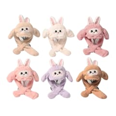 GORRO INFANTIL CON BUFANDA Y OREJAS MOVILES CON SONIDO CONEJO | 12 UNID