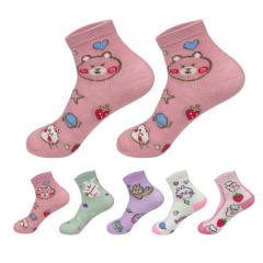 CALCETINES NIÑA DISEÑOS GATO,CONEJO,OSOS TALLA 9-12 AÑOS | 12 UNID