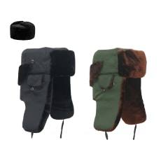 GORRO CON FORRO PELUDO CON OREJERAS 58CM COLORES