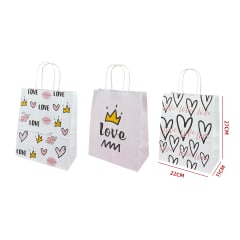 BOLSA DE REGALO LOVE DE PAPEL KRAFT 27X22X11 CM