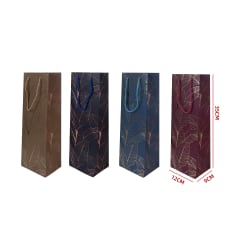 BOLSA DE REGALO VINO ARTESANAL ESTAMPADA EN CALIENTE 12 X 35 X 9 CM