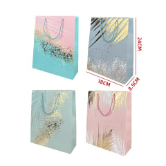BOLSA REGALO COLORES PASTELES CON DORADO 18X24X8.5CM
