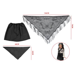 TRAJE CHILOTE.FALDA+PUNTILLA NEGRA 12-14/14-16/16-19