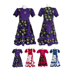 VESTIDO CHINITA FIESTAS PATRIAS NIÑA M L XL 2XL