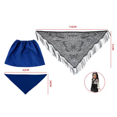 TRAJE CHILOTE FALDA+PUNTILLA AZUL 6-8/8-10/10-12
