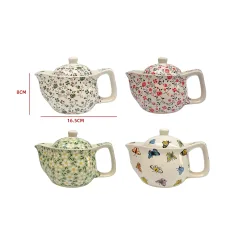 TETERA CERÁMICA FLORES 16.5×8 CM