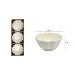 SET 3 BOWLS CERÁMICA FORMA FLOR