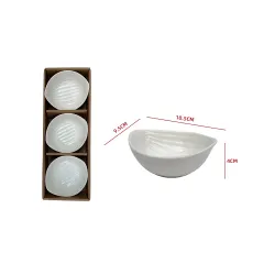 SET 3 BOWLS CERÁMICA FORMA OVALADA