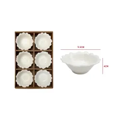 SET 6 BOWLS CERÁMICA FORMA FLOR