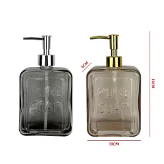 DISPENSADOR JABON VIDRIO RECTANGULAR  19X6X10 CM