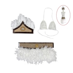 TRAJE PASCUENSE NIÑA PLUMAS BLANCO 12-14 /  VENTA POR DOCENA