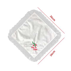 PAÑUELO FIESTAS PATRIAS  VIVA CHILE CON BORDE 36X36CM