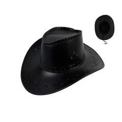 SOMBRERO VAQUERO NEGRO ADULTO 56CM / VENTA POR MAYOR