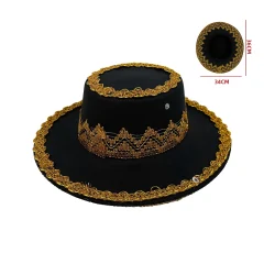 SOMBRERO LA TIRANA NEGRO HOMBRE 36X34CM