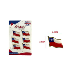PIN BANDERA CHILE 2.5x2.5 CM