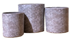 MACETERO PLASTICO CILINDRO JASPEADO 14.5X13.5X14CM | 12 UNID