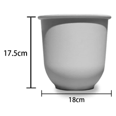 MACETERO PLASTICO CILINDRO LISO BLANCO 18X17.5CM | 12 UNID