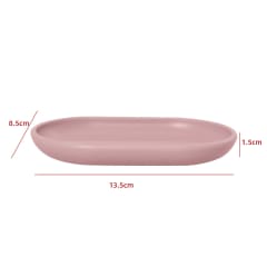 JABONERA PLÁSTICA COLOR ROSADO 13.5X8.5X2CM | 12 UNID