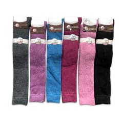 CACETINES DE MUJER CORTE ALTO LANA COLOR LISO | 12 UNID