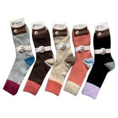 CALCETINES DE MUJER CORTE MEDIO COLORES SURTIDOS |12 UNID