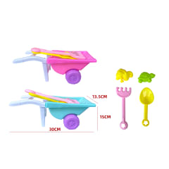 SET CARRETILLA CON ACCESORIOS DE PLAYA 13.5X30X15CM