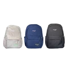 MOCHILA COLOR LISO ESTAMPADO O´MAS 46X32X14CM | 12 UNID
