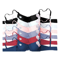 SOSTEN DE MUJER COLOR LISO CON DISEÑOS DE ENCAJE COPA C | 12 UNID