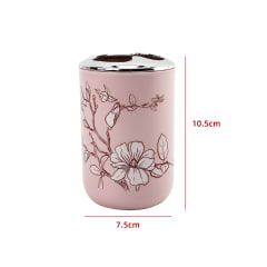 PORTA CEPILLO DE DIENTES PLASTICO FLOR DE DURAZNO 10.5CM | 12 UNID