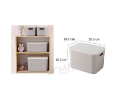 CESTA ORGANIZADORA CON TAPA PLASTICA  26.5X18.7X16.2CM | 12 UNID