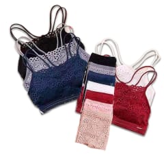 CONJUNTO DE MUJER BRALETTE Y CALZON DE ENCAJE| 12 UNID