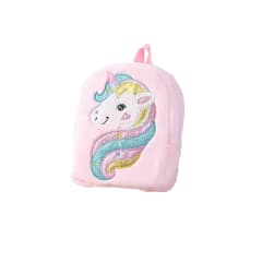 MOCHILA FELPA UNICORNIO 21X27CM | 12 UNID