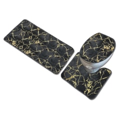 ALFOMBRA DE BAÑO PLUSH CON DISEÑO LINEAS DORADAS  3PCS 50X80CM | 12 UNID