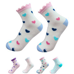 CALCETIN DE NIÑA CORTE MEDIO CON DETALLES EN LOS PUÑOS | 12 UNID