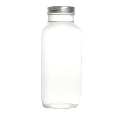 BOTELLA VIDRIO CUADRADA CON TAPA ALUMINIO 500ML  | 12 UNID