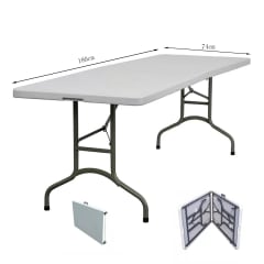 MESA PLEGABLE DE PVC 180X74CM