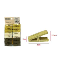 PINZAS PLASTICA PARA ROPA 2X2.5X6CM 16PCS | 24 UNID