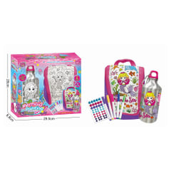 LONCHERA CON BOTELLA PARA COLOREAR 2 EN 1 | 6 UNID