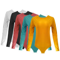 BODY DE MUJER LISO FIBRA DE BAMBÚ CUELLO REDONDO